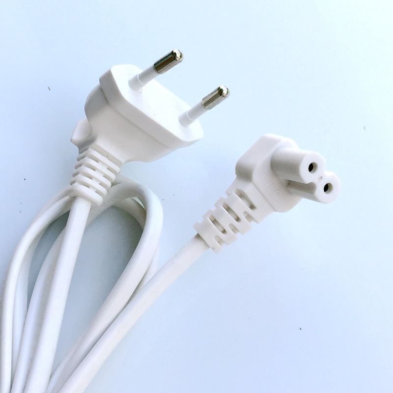 CE欧规二插短小锄头8字尾 欧标式弯头两插浴镜毛巾架台灯电源线