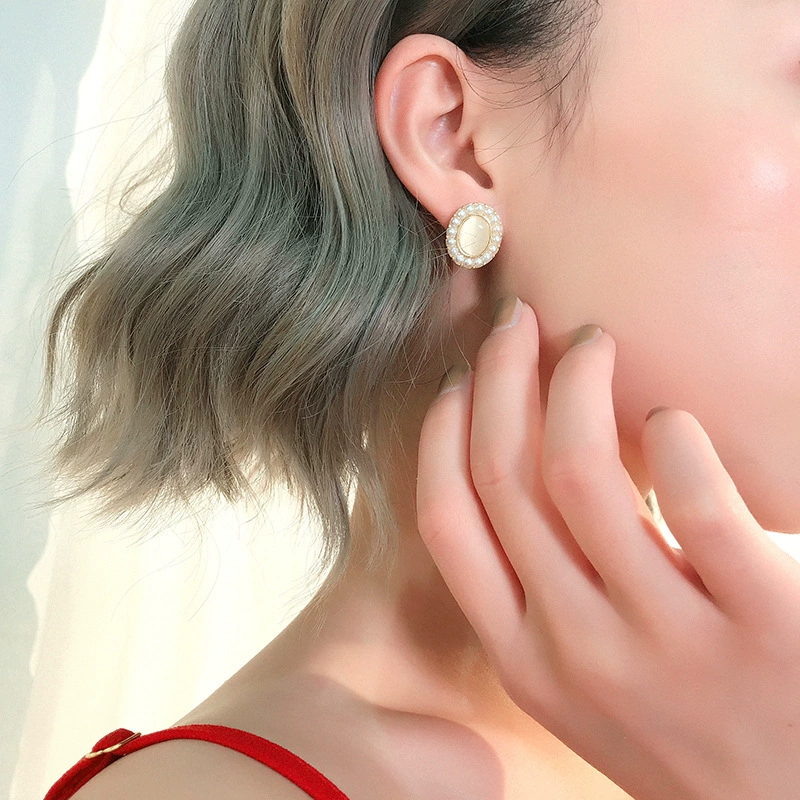 Серебряная игла, серьги из жемчуга, модные ретро серьги-кольца, серебро 925 образец, стиль Chanel, интернет-знаменитость, французский ретро стиль