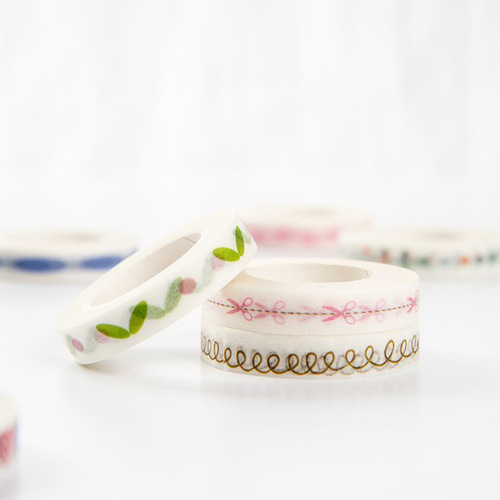 Practical diary, thin dividing lines, washi tape, hand journal border decoration, fresh narrow-border version, writable stickers