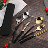 Chopsticks stainless steel, street set for elementary school students, handheld tableware, internet celebrity, 3 piece set