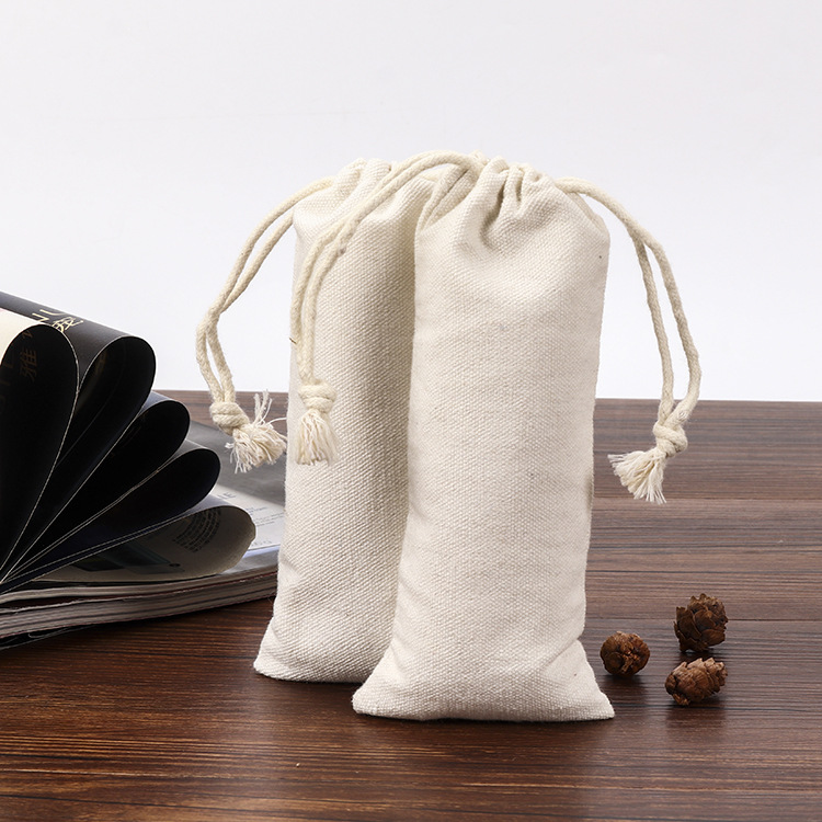 纯棉束口拉绳袋帆布包装袋空白可定logo棉布大米收纳袋大容量厂家