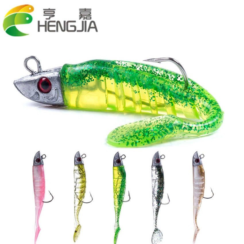 Heng jia ice bait leader hook purse lead fish 9cm/11cm Luya bait far cast winter bait soft bait