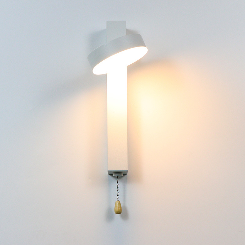 Lámpara de pared con interruptor 5W 12W lámpara de pared LED de cabecera de dormitorio interior 360 ° lámpara de iluminación de lectura de estudio giratoria