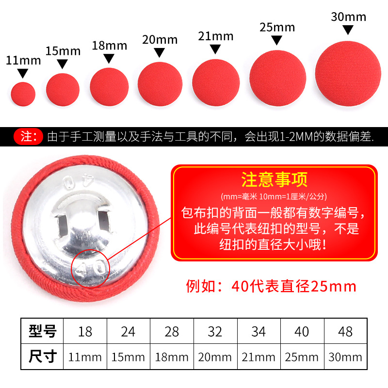 Botón de tela redonda Botón de tela negro camisa traje pequeño abrigo ropa de los hombres de todo partido botón accesorios mujeres