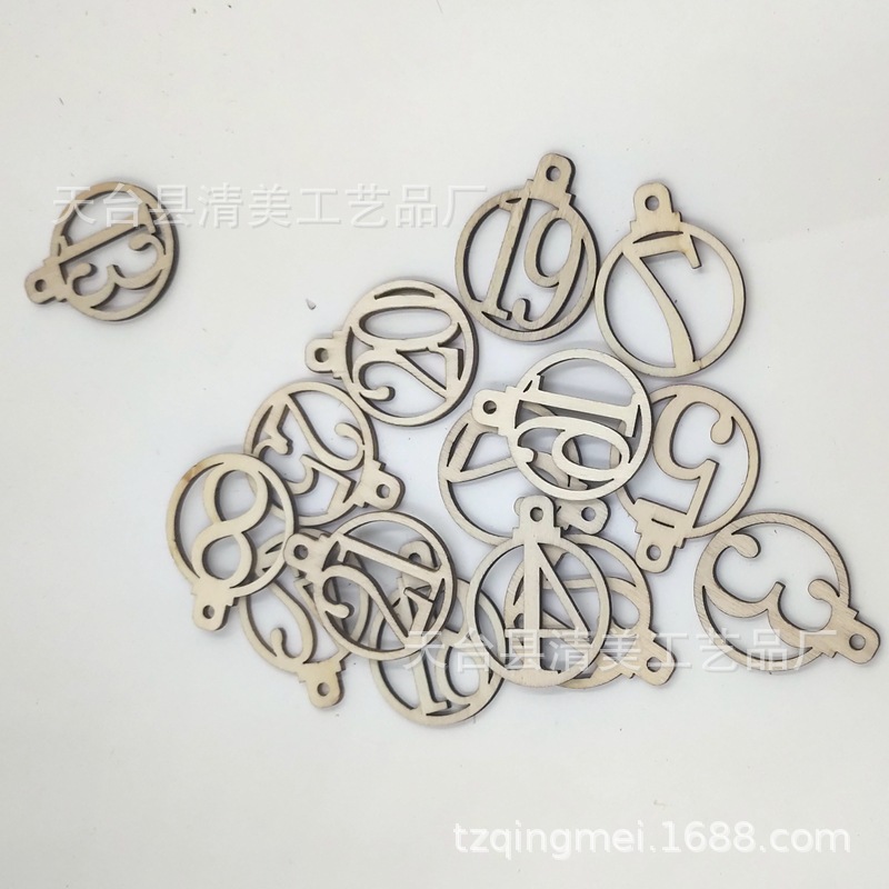 Madera linterna hueco 1-25 digital madera chip colgante DIY madera colgante madera Navidad Digital