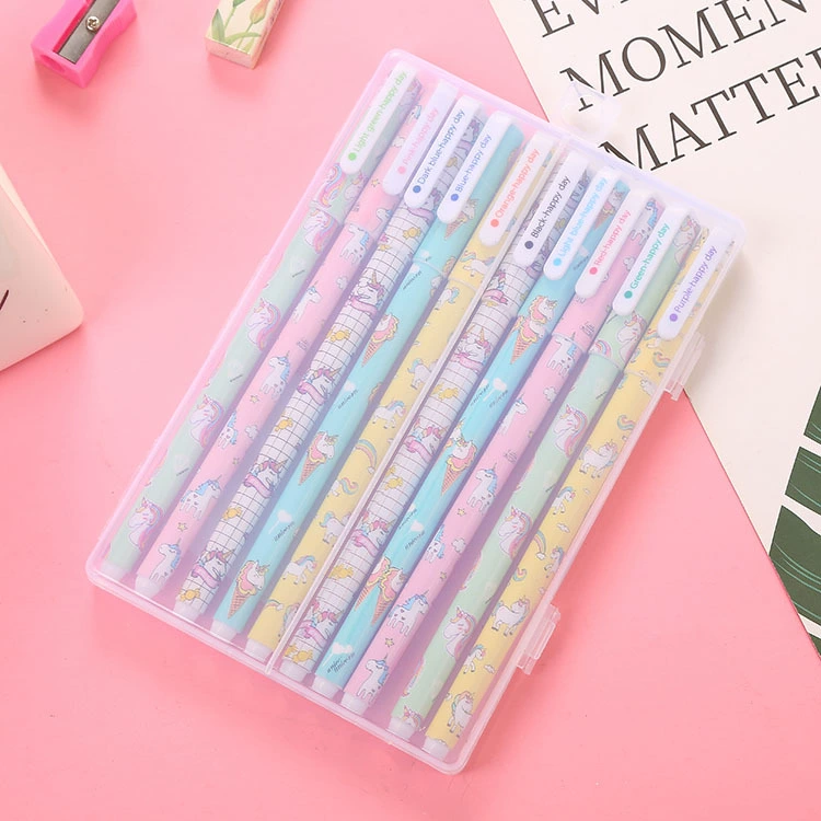 Креативный набор роллер-ручек в виде мультфильмов, 10 шт, тонкий кончик 0.38 мм, пластиковые корпуса