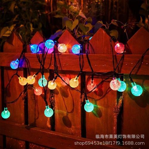 LED solar Bola de burbujas Cadena de luz cielo estrellado Festival de Navidad al aire libre patio decoración bola de cristal luces de colores