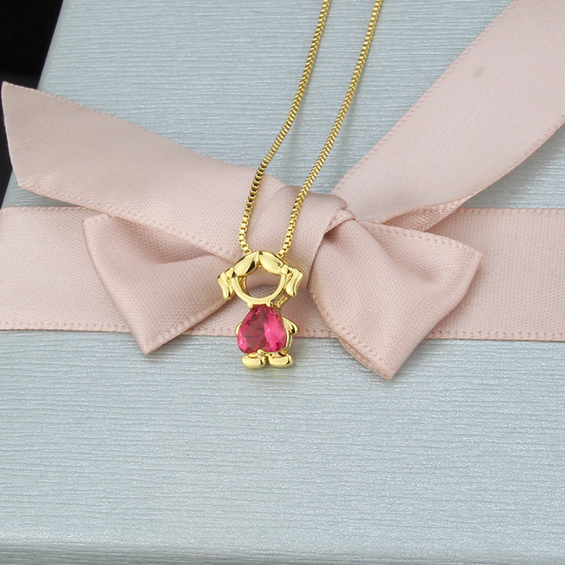 Schutz-amulett Kette Mit Buntem Zirkonia Für Kinder_voghion.com