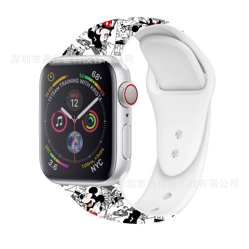 Apple, силиконовый ремешок для часов, мультяшный браслет