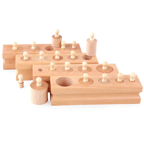 Unpainted primary color socket cylinder 0.58 Montessori teaching aids family pack baby early education toys XB02