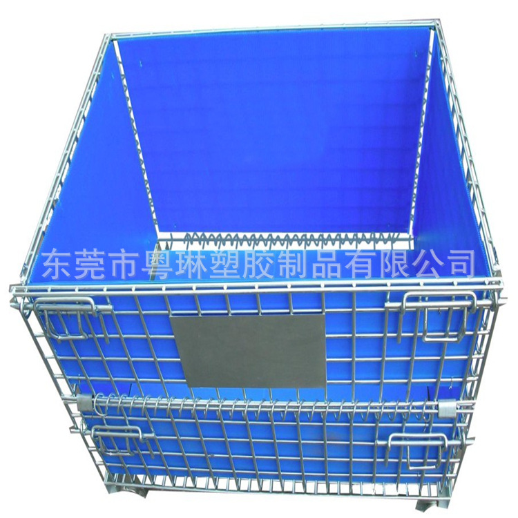 厂家直销PP塑料中空板仓储笼四周围板蝴蝶笼隔板笼子车万桶板垫板