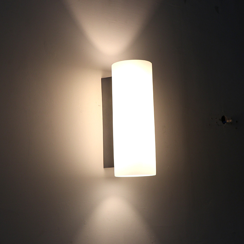 Lámpara de pared E14, moderna y minimalista, para dormitorio, mesita de noche, escalera, pasillo, pantalla de aluminio y vidrio, iluminación interior