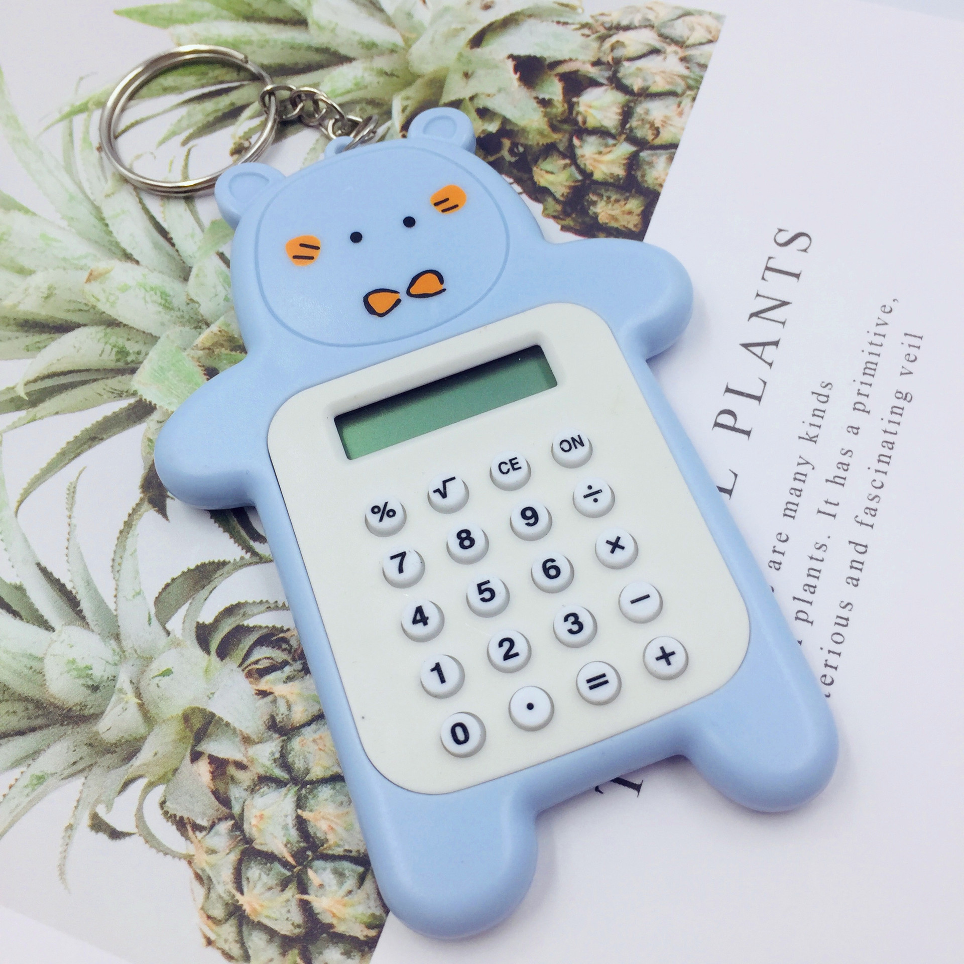 Oso creativo transfronterizo Mini calculadora llavero colgante portátil Escuela Primaria estudiante examen calculadora regalo