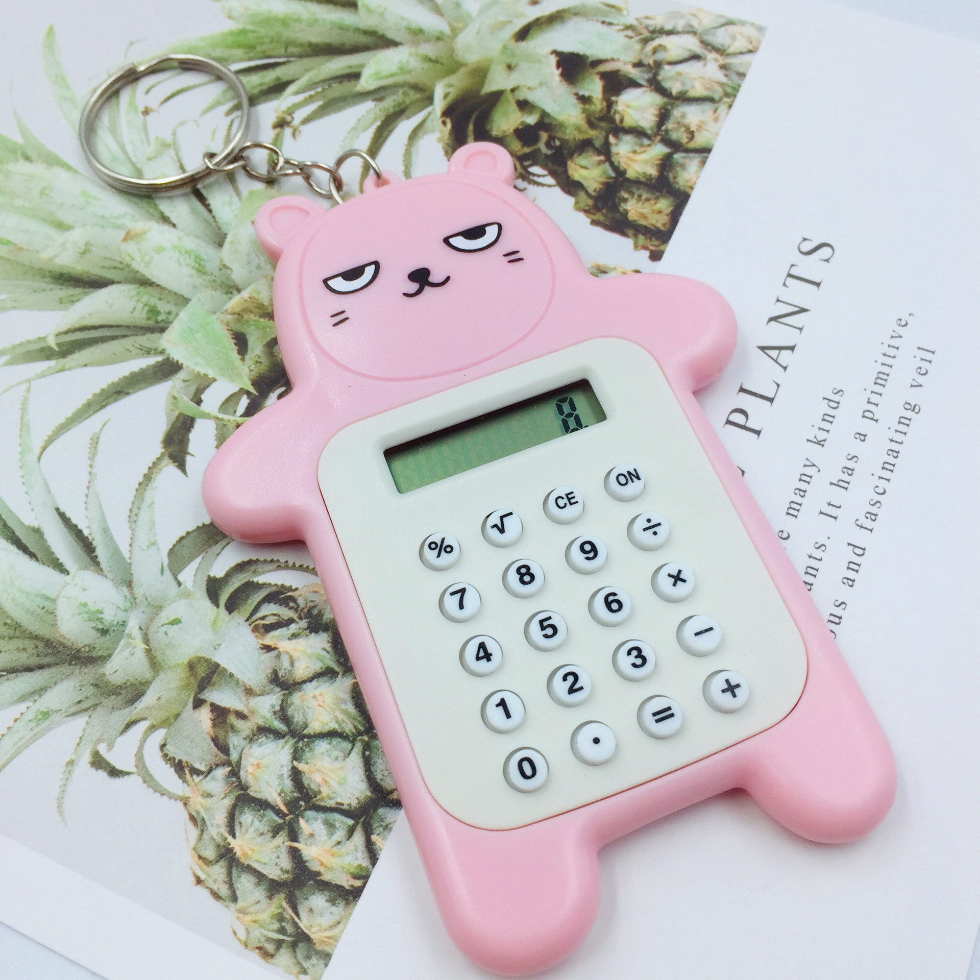 Oso creativo transfronterizo Mini calculadora llavero colgante portátil Escuela Primaria estudiante examen calculadora regalo