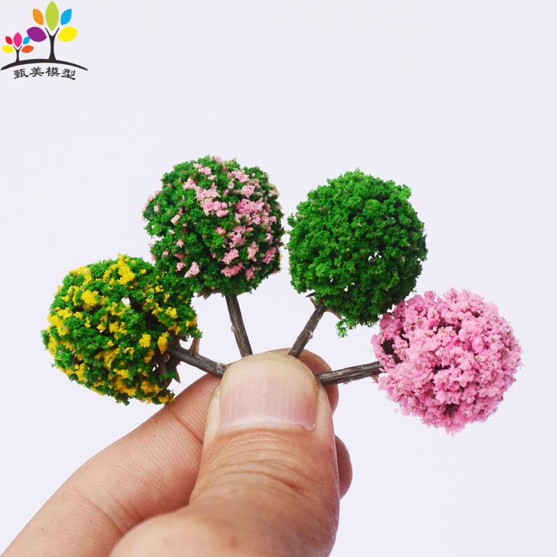 迷你仿真模型树建筑沙盘园艺景观小树塑胶球树微型场景手工成品树