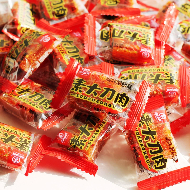 Vegetarian snack Vegetarian Knome 228 g, spicy shredded meat-style pieces (≈35 pcs per pack)