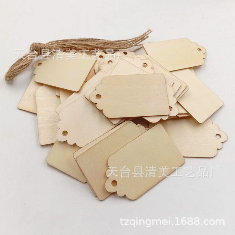 Tablero de flores de madera de bricolaje Tablero de madera de troncos con 10 cuerdas de cáñamo 100 piezas por paquete