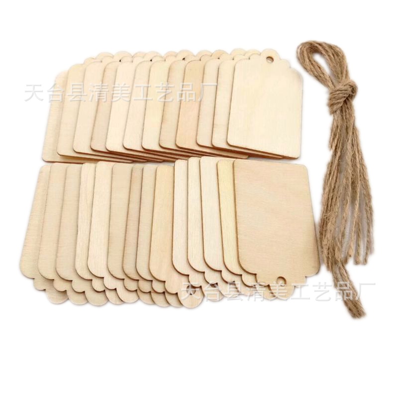 Tablero de flores de madera de bricolaje Tablero de madera de troncos con 10 cuerdas de cáñamo 100 piezas por paquete