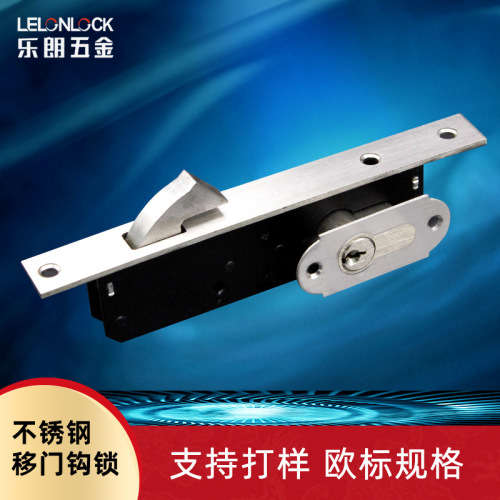 Manufacturer Direct Sales Stainless Steel Push-Pull Single Hook Sliding Door Lock, Simple Aluminum Alloy Frame Narrow Door Slider Lock Accessory