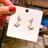 South Korean goods, fashionable universal earrings, silver 925 sample, internet celebrity, simple and elegant design