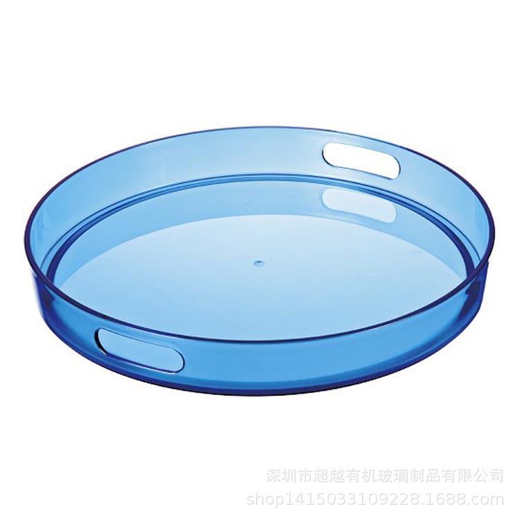 亚克力托盘圆形托盘酒店茶盘透明亚克力塑料托盘ins糖果零食盘