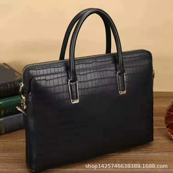 Factory Direct genuine leather business bag new men's bag password lock men's handbag computer briefcase shoulder bag