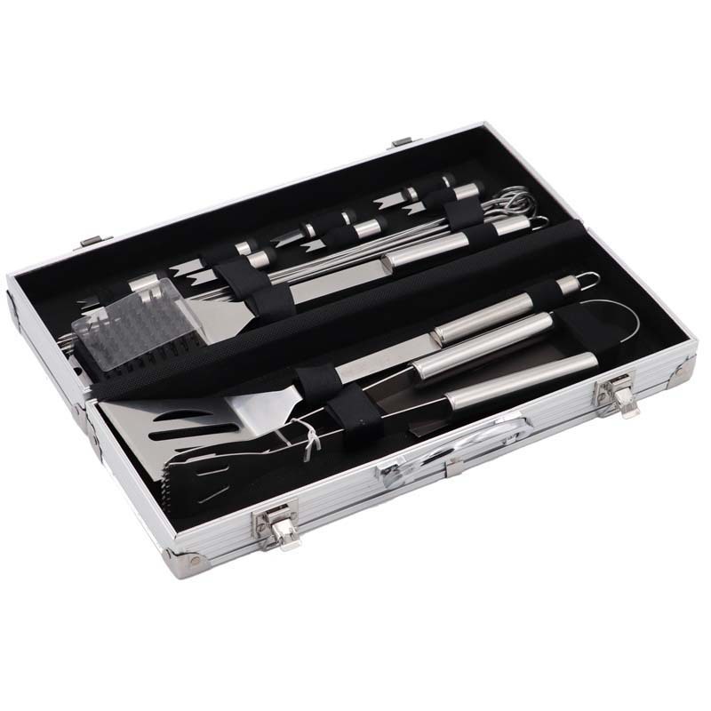 Acero inoxidable barbacoa herramientas de aluminio caja 3-Piece Set traje de barbacoa al aire libre barbacoa suministros 6-piece set Amazon