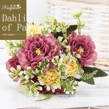 仿真花假花批发 帕尔兰大丽花 婚庆家居花墙装饰 插花配材厂家