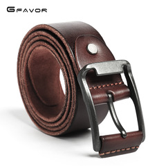 Source men's belt pin buckle genuine leather men's belt pure cow belt youth retro belt factory direct sale