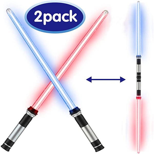 Telescopic induction seven-coloured lightsaber with laser