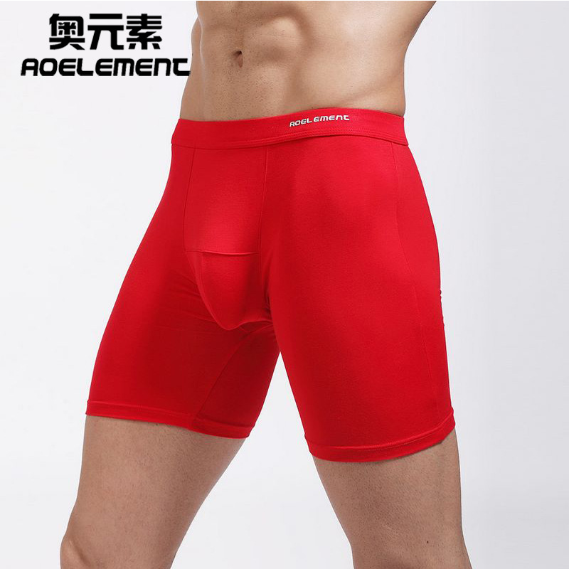 Elemento olímpico apretado ropa interior deportiva alargada pierna resistente al desgaste boxeadores transpirables de los hombres más tamaño pantalones cortos transpirables