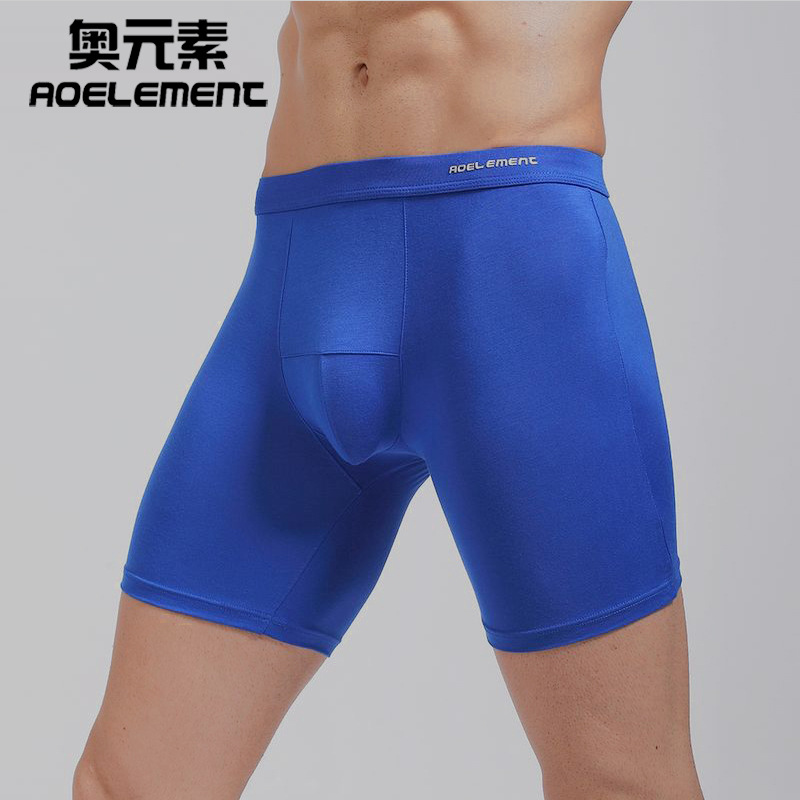 Elemento olímpico apretado ropa interior deportiva alargada pierna resistente al desgaste boxeadores transpirables de los hombres más tamaño pantalones cortos transpirables