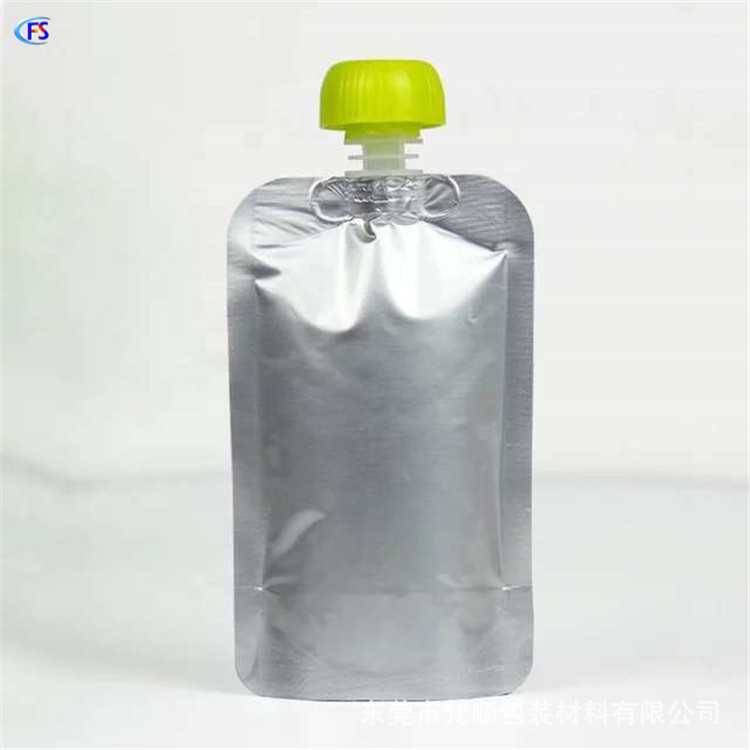 Supply anti-swallowing screw cover puree packaging bag mushroom head beverage packaging self-standing suction nozzle aluminum foil bag