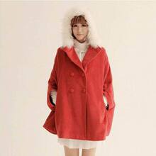 2025韩版时尚女装秋冬装女士毛呢外套斗篷呢大衣女宽松蝙蝠衫