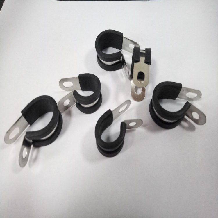 船舶电气系统线束固定管夹 316不锈钢包胶管夹价格