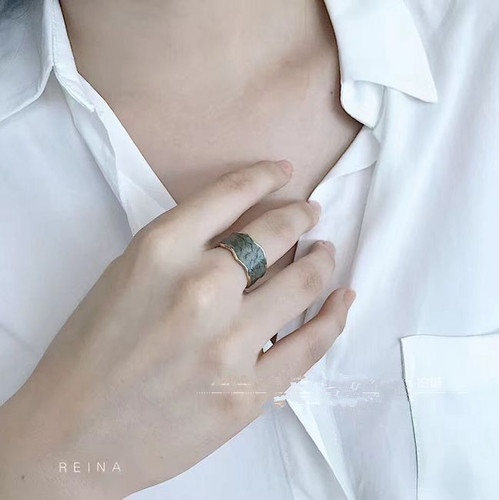 Korean Creative Color Ice Cream Handmade Enamel Surface Irregular Modern Fashion Open Mouth Ring for Women on Index Finger