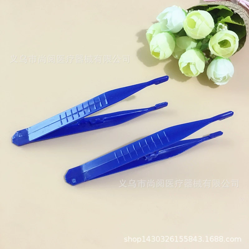 Оптовые пластиковые пинцеты 11*2,3 см PS одноразовые пластиковые пинцеты аптечка аксессуары пластиковый зажим