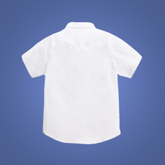 兒童白色襯衫加肥加大男女童短袖薄胖子學生大童表演襯衣校服