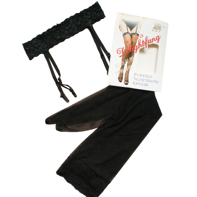 Lace Garter Set, Women's Garter Stockings, Fine Mesh Stockings, Mesh Long Tube Sexy Stockings, Fishnet Socks