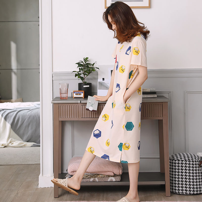 Pijamas de verano de las mujeres pijamas de estilo coreano camisón de verano de las mujeres de manga corta de verano de las mujeres desgaste del hogar traje de estudiante lindo más tamaño