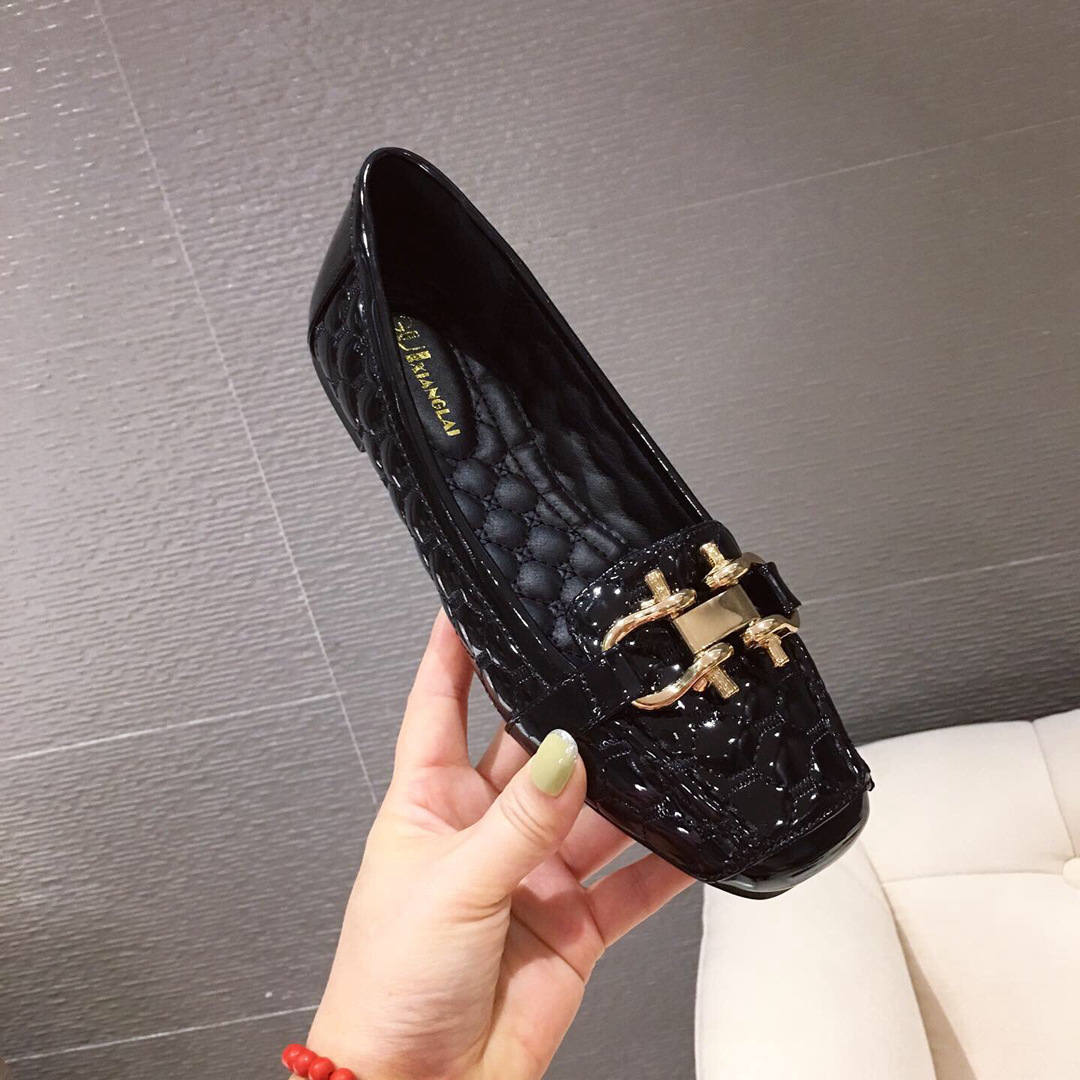 2023 spring new women's shoes soft bottom peas shoes women's plus size square toe comfortable European and American single-layer shoes Women's Flat shoes 4142