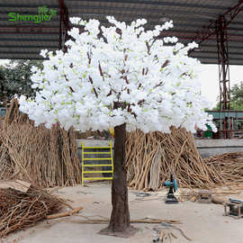 仿真樱花树桃花树婚庆绢花影楼装饰许愿树布景白色樱花树植物厂家