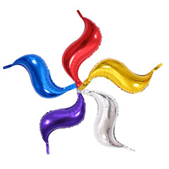 New 18-inch S-shaped aluminum foil balloons for birthdays, weddings, and market decorations S streamline aluminum foil balloon wholesale