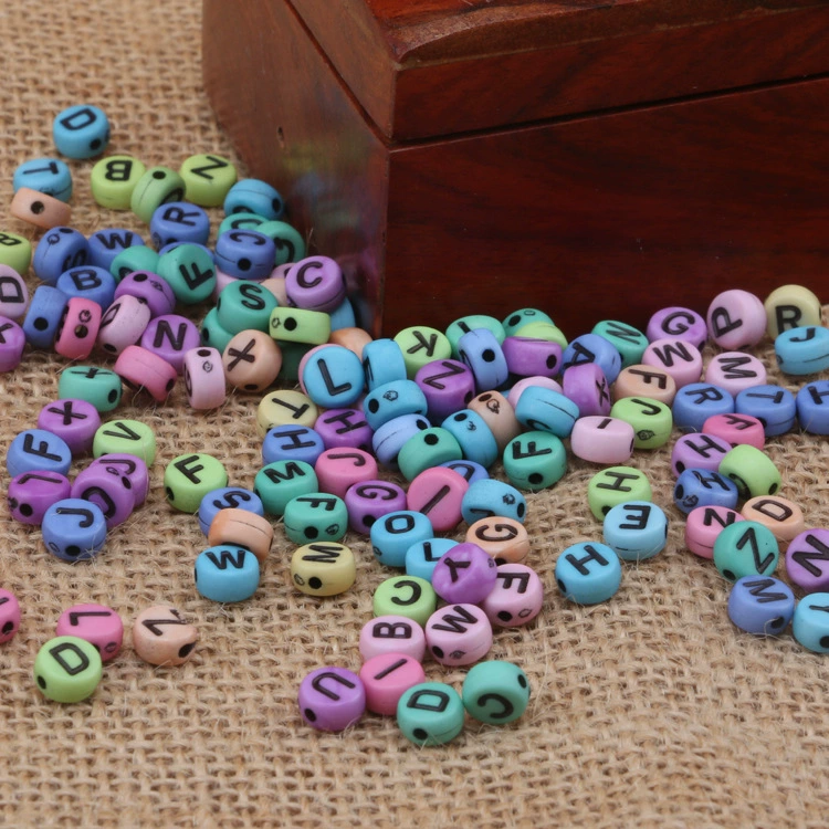 Детской акриловой бисерной bracelet handmade with letters, beads, English letters