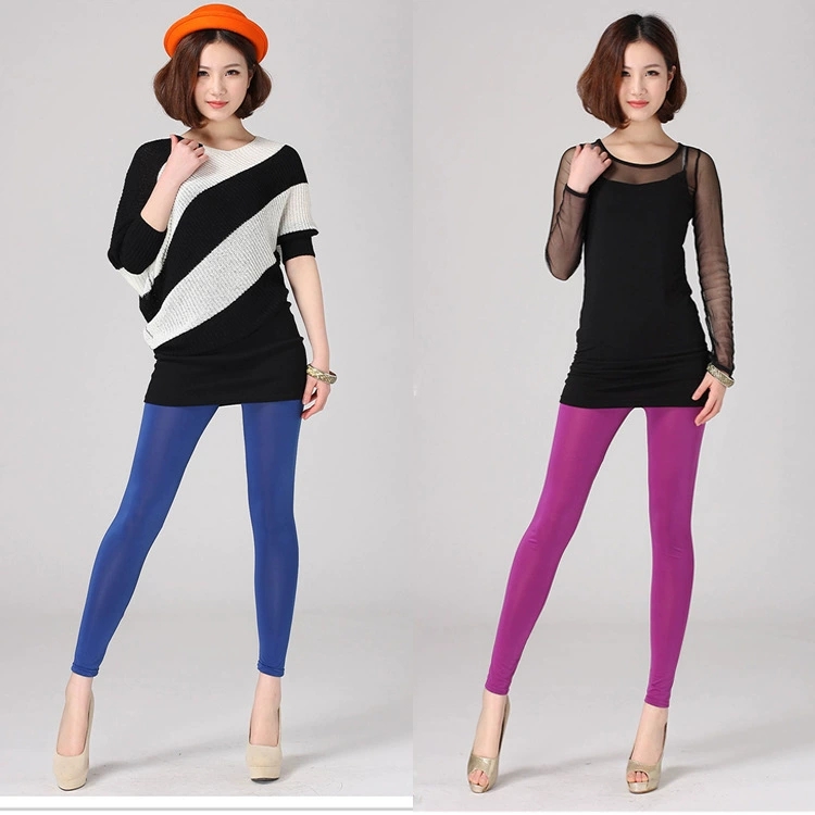Лет leggings из шелка с эластичной вставкой: цветные брюки большого размера, фигурализованные, защита от солнца