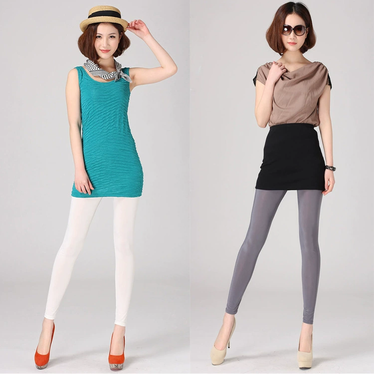 Лет leggings из шелка с эластичной вставкой: цветные брюки большого размера, фигурализованные, защита от солнца