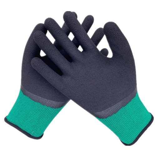 Foam breathable King labor protection gloves, nitrile rubber gloves, men's work site labor protection reinforced finger-dipped rubber gloves