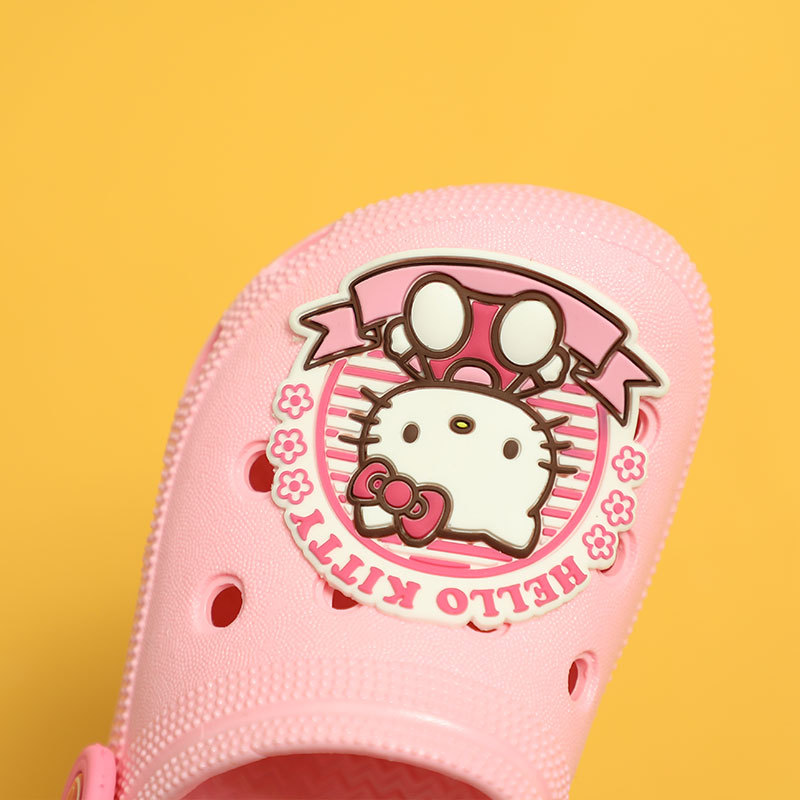 Hello Kitty zapatos de agujero para niños lindos de las niñas de fondo suave antideslizante sandalias de los niños de interior Bebé Zapatos de playa al aire libre