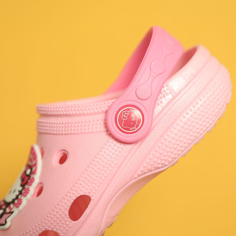 Hello Kitty zapatos de agujero para niños lindos de las niñas de fondo suave antideslizante sandalias de los niños de interior Bebé Zapatos de playa al aire libre