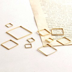 保色不褪色真金電鍍18k純銅幾何形正方形DIY手工耳環掛飾配件材料